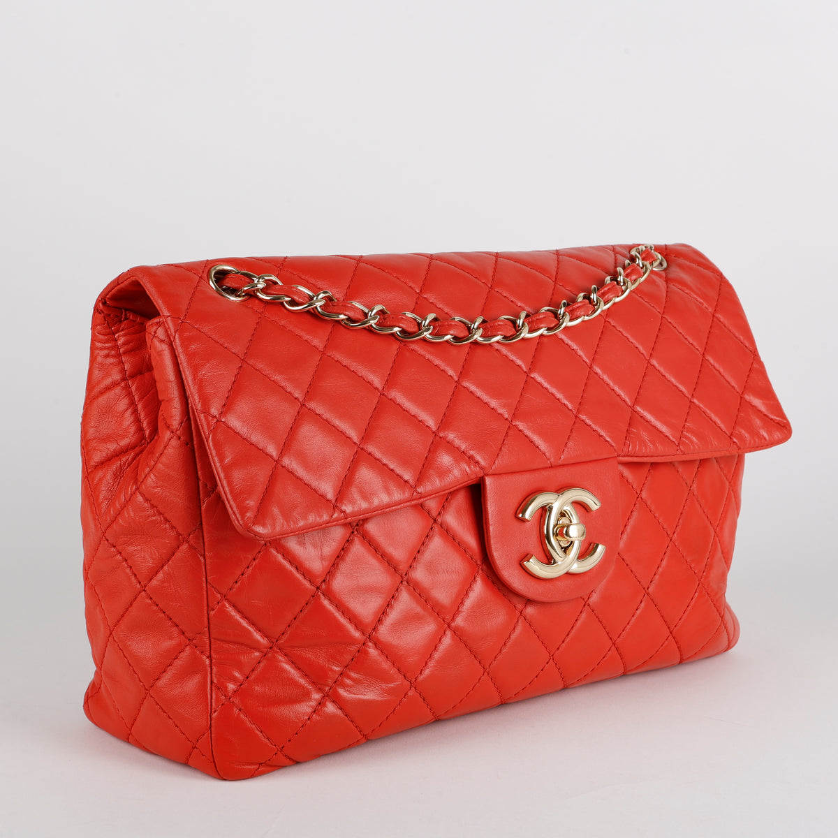 Jumbo Single Flap, Coral Lambskin