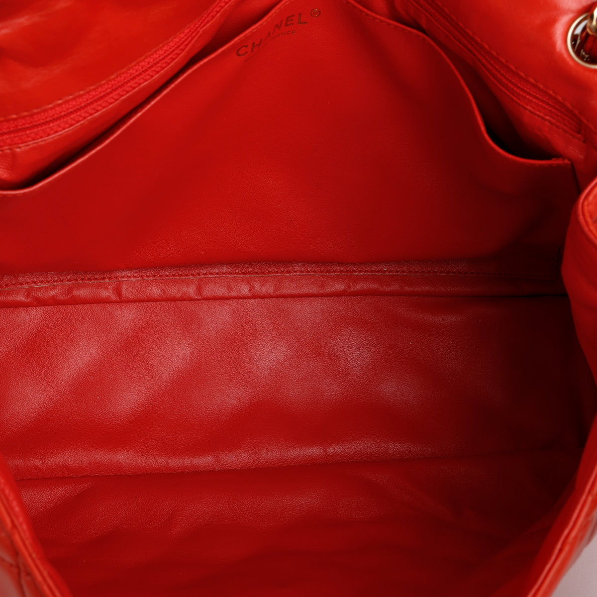 Jumbo Single Flap, Coral Lambskin