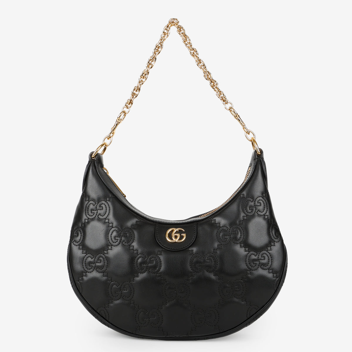 Small Matelasse Hobo Shoulder Bag, Black
