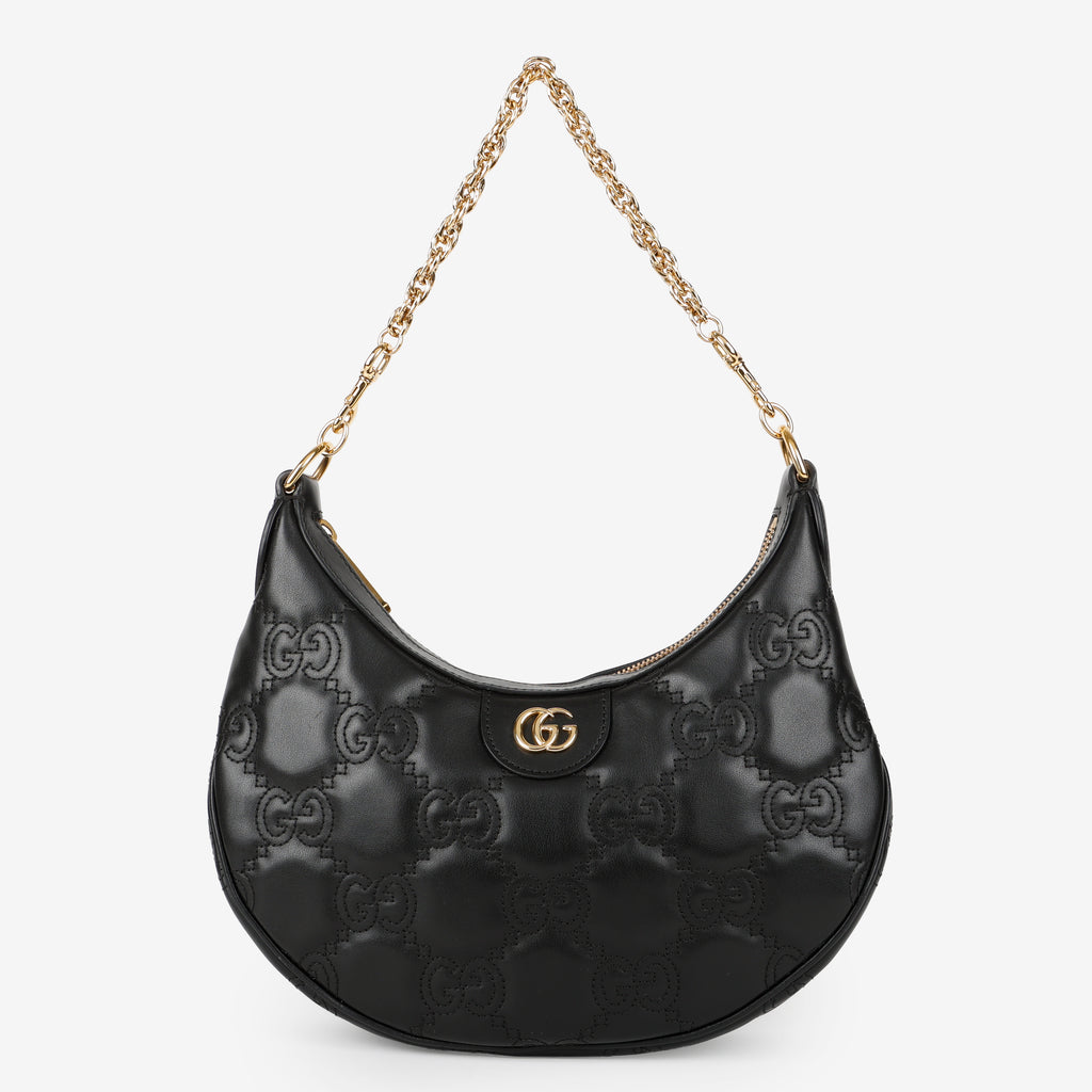 Small Matelasse Hobo Shoulder Bag, Black