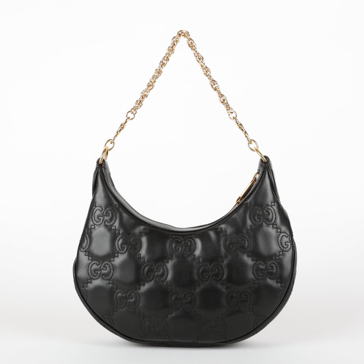 Small Matelasse Hobo Shoulder Bag, Black