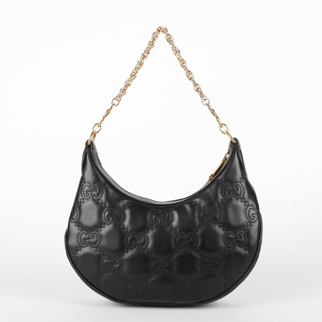 Small Matelasse Hobo Shoulder Bag, Black
