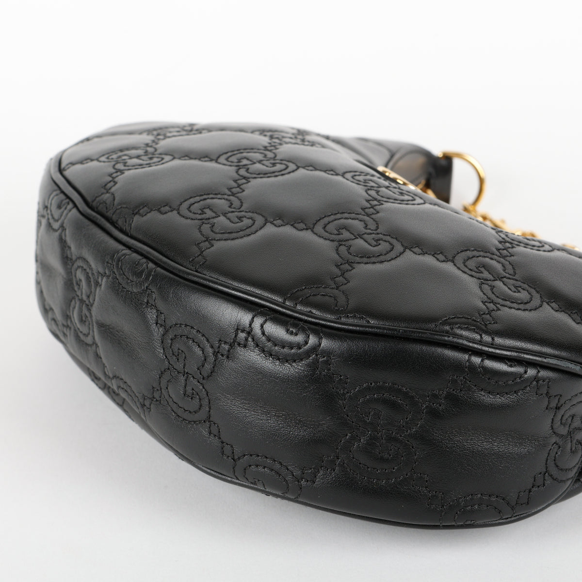 Small Matelasse Hobo Shoulder Bag, Black