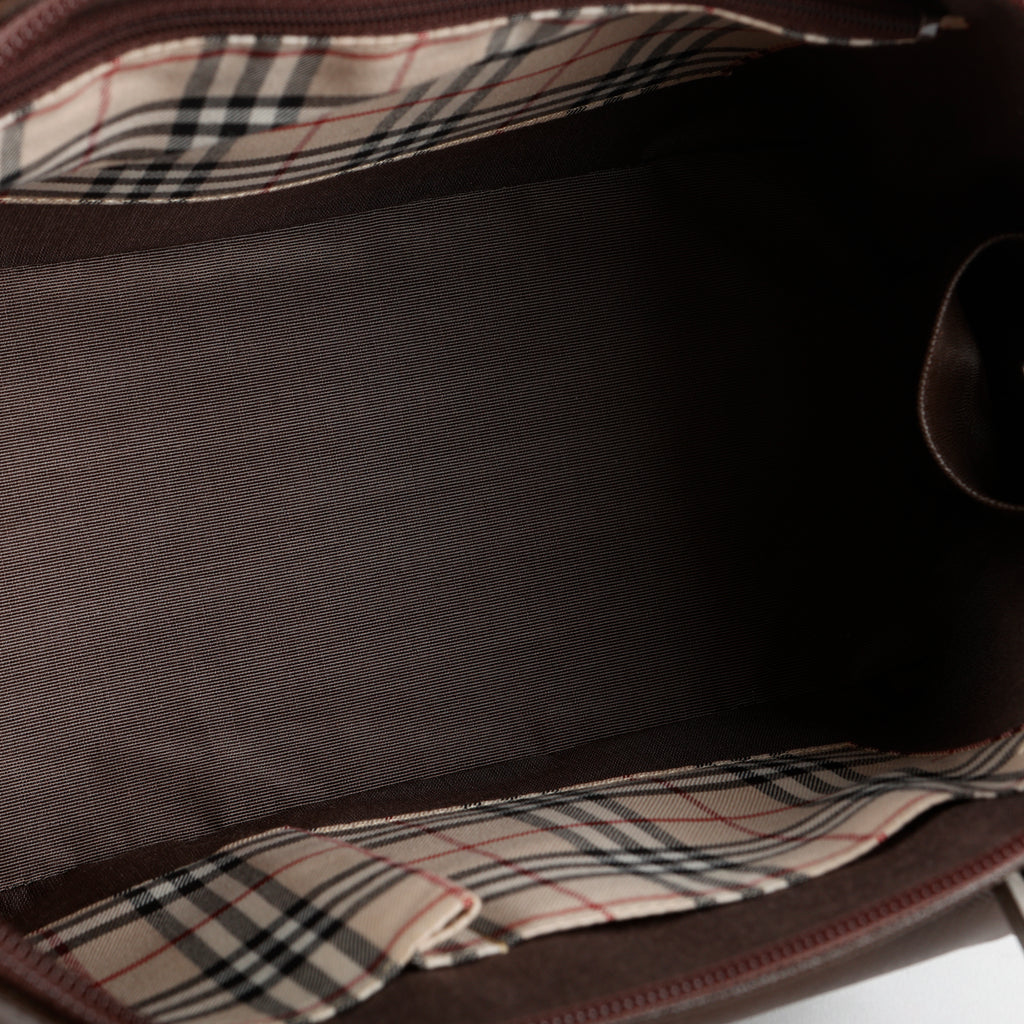 Front Pocket Bowler Bag, Dark Brown Saffiano