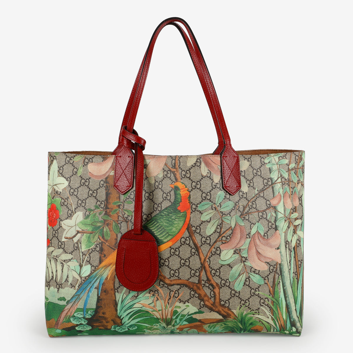 Medium Tian Shopping Tote, Tropic Coated Canvas
