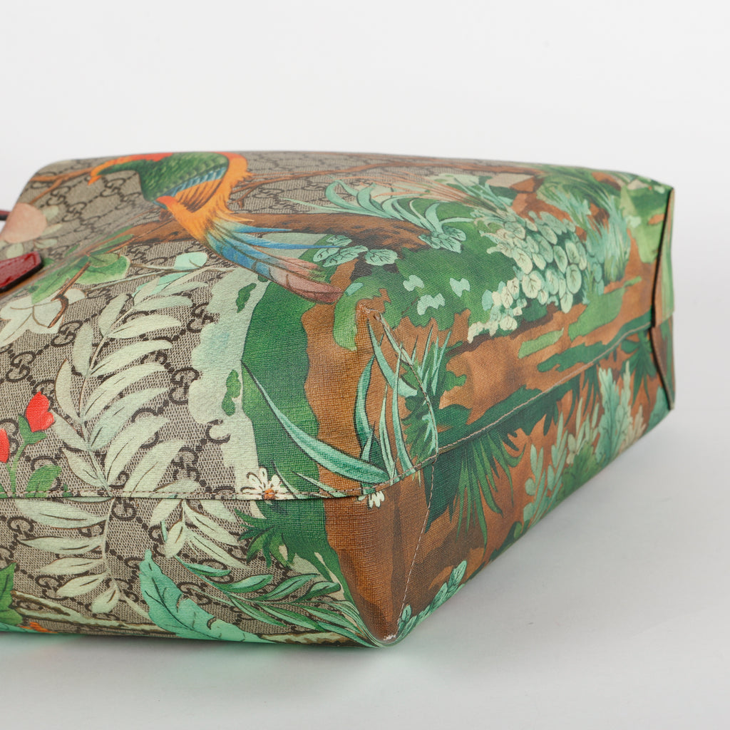 Medium Tian Shopping Tote, Tropic Coated Canvas