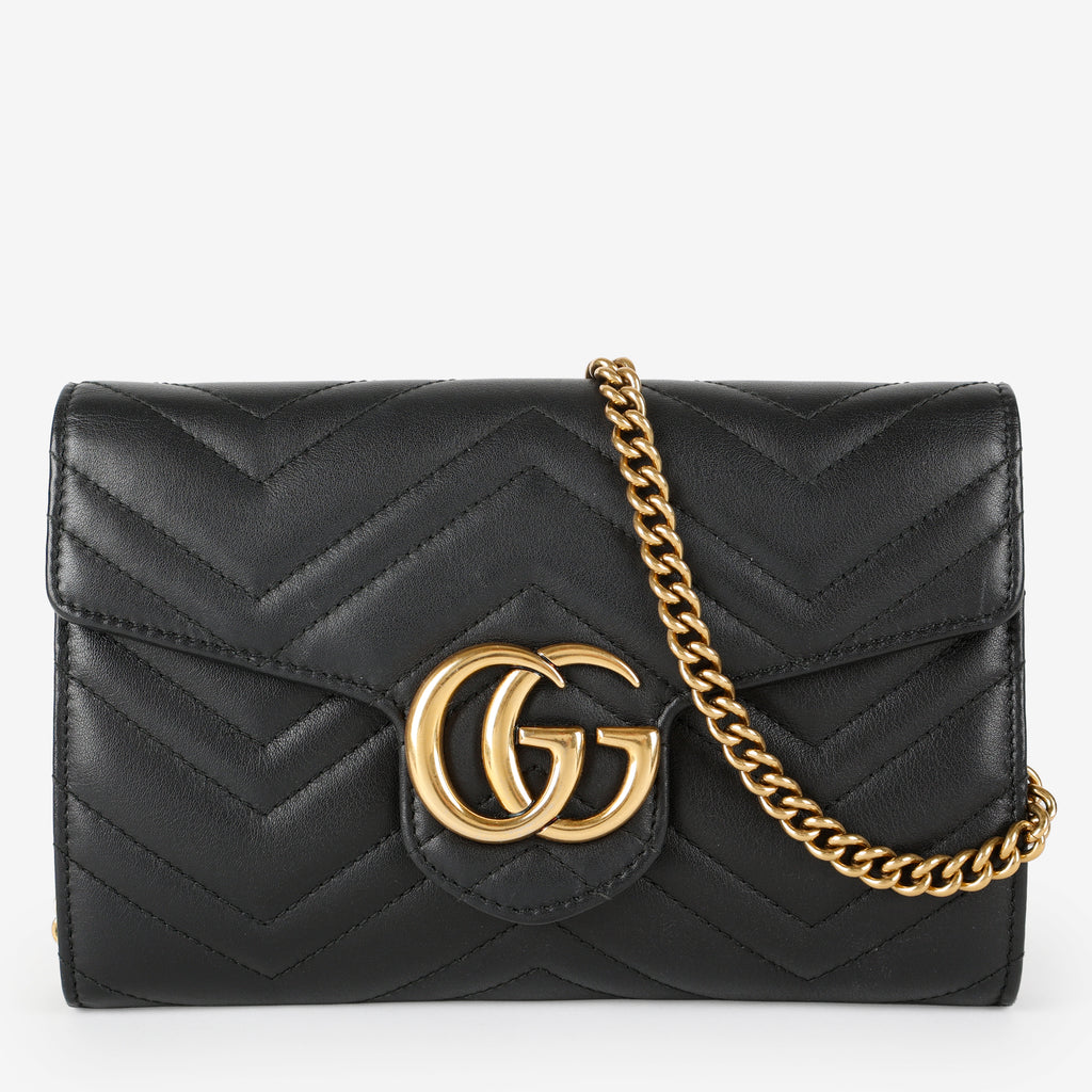 GG Marmont Chain Wallet, Black