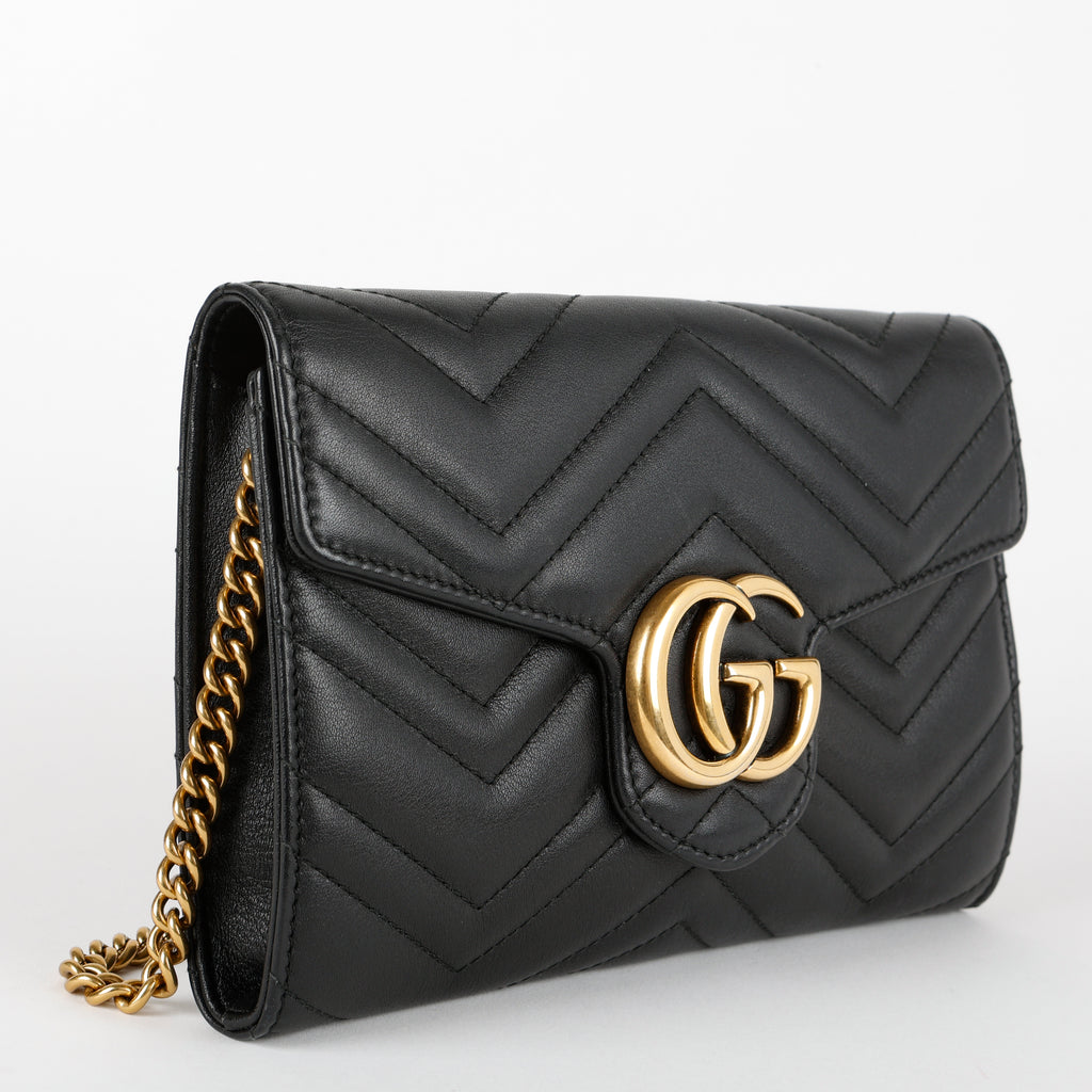 GG Marmont Chain Wallet, Black