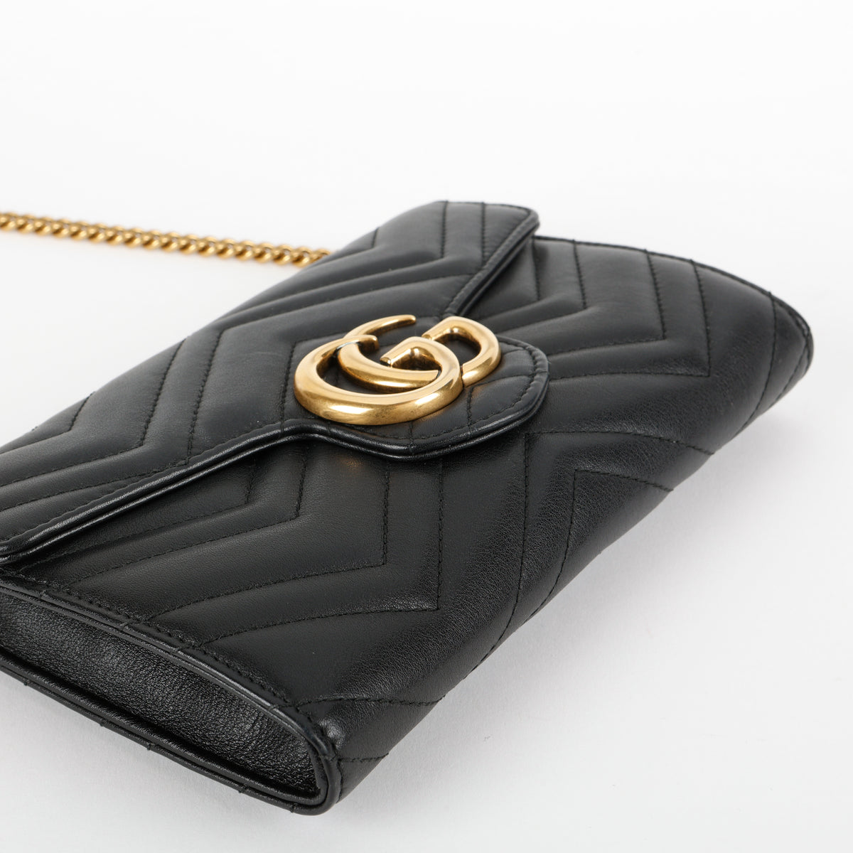 GG Marmont Chain Wallet, Black