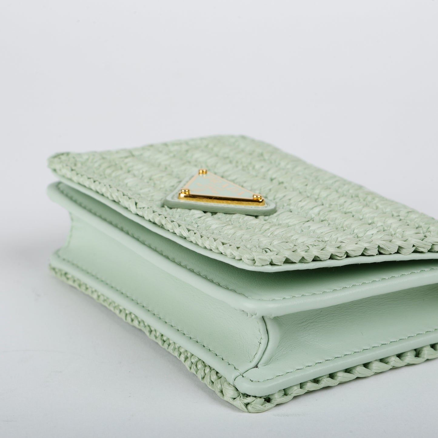 Raffia Mini Bag, Mint Green