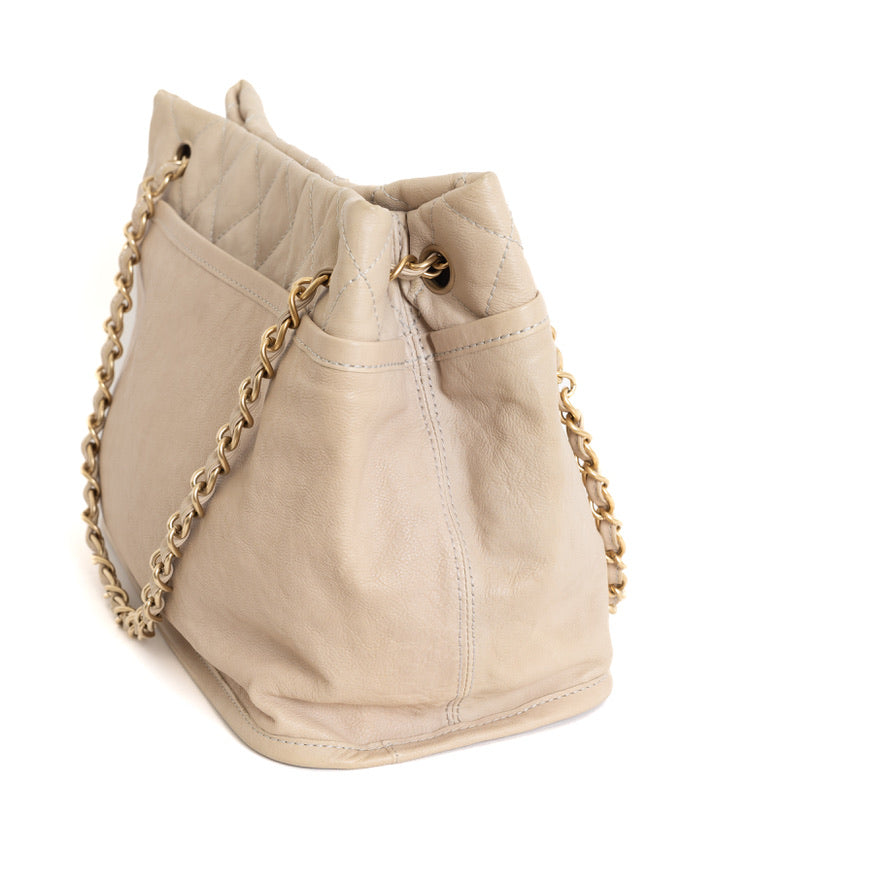 2.55 Quilted Chain Tote, Beige Calfskin