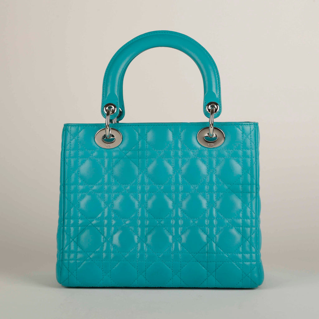 Medium Lady Dior, Turquoise Lambskin