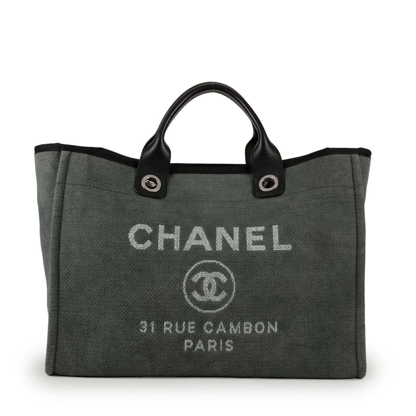 Large Deauville Tote, Grey Canvas