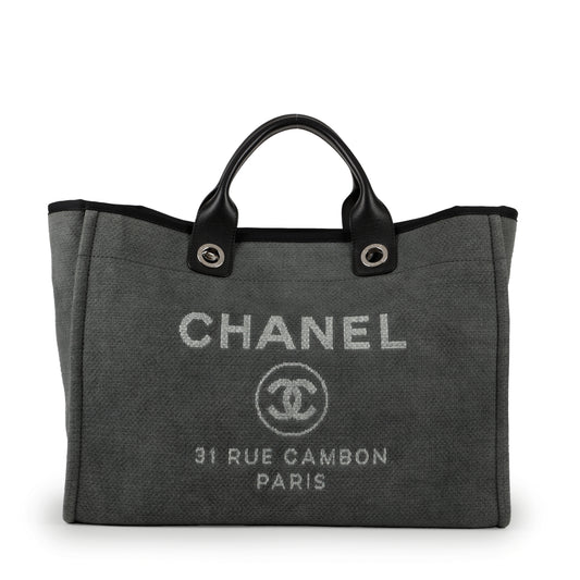 Large Deauville Tote, Grey Canvas
