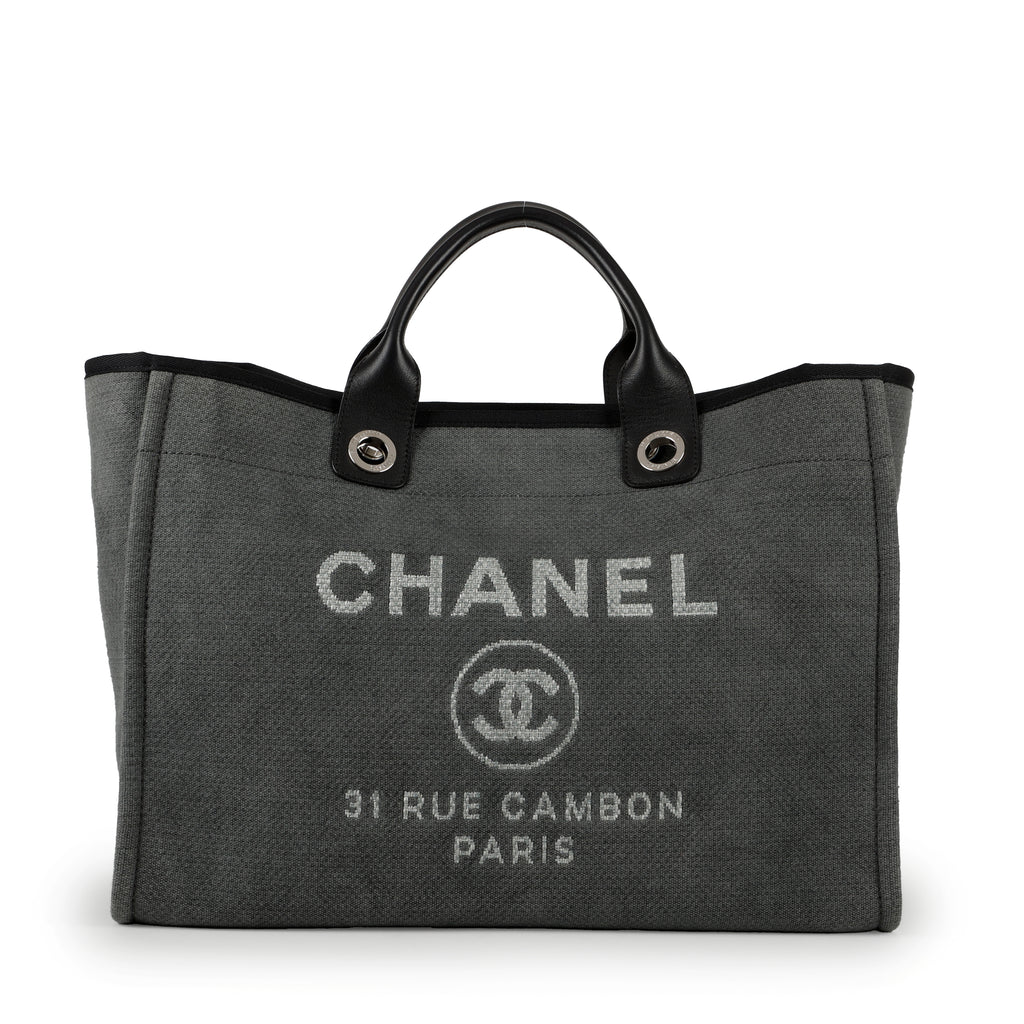 Large Deauville Tote, Grey Canvas