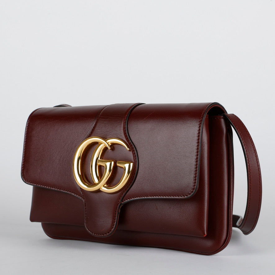 Small Arli Flap Shoulder Bag, Bordeaux