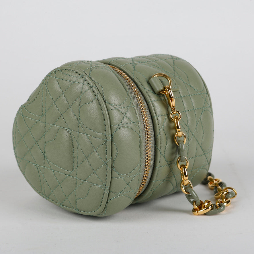 Mini Heart Cannage Bag Sage Green