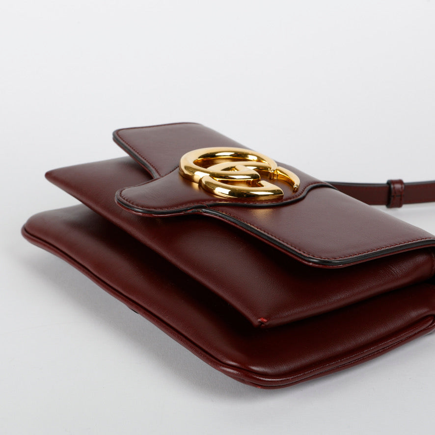 Small Arli Flap Shoulder Bag, Bordeaux