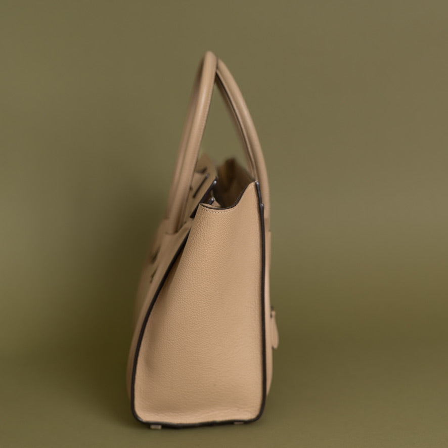 Micro Luggage Tote, Beige