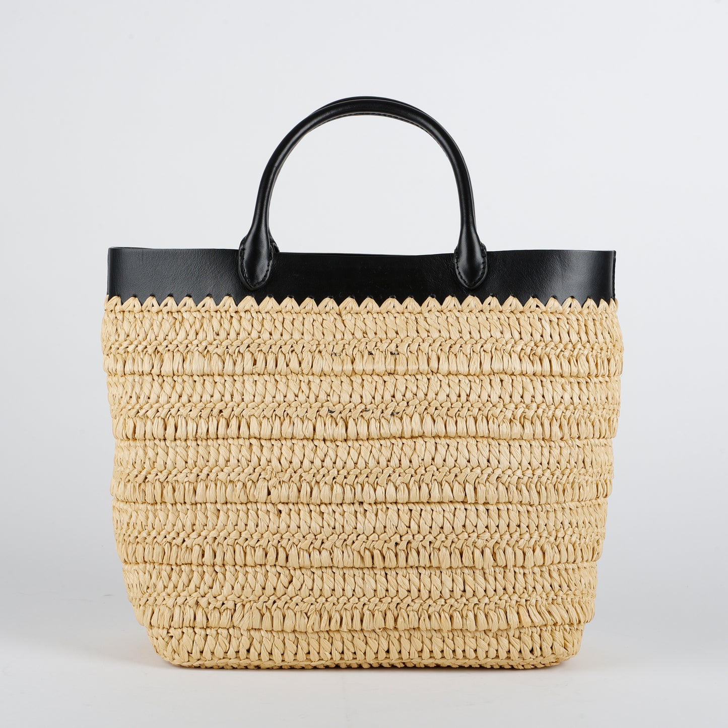 Small Crochet Leather Tote