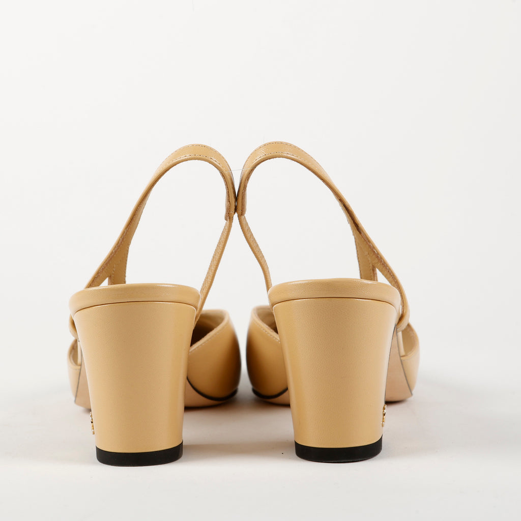 Classic Sling Back Heels, Black/Biege 1138
