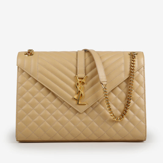 Large Envelope Beige Grain de Poudre