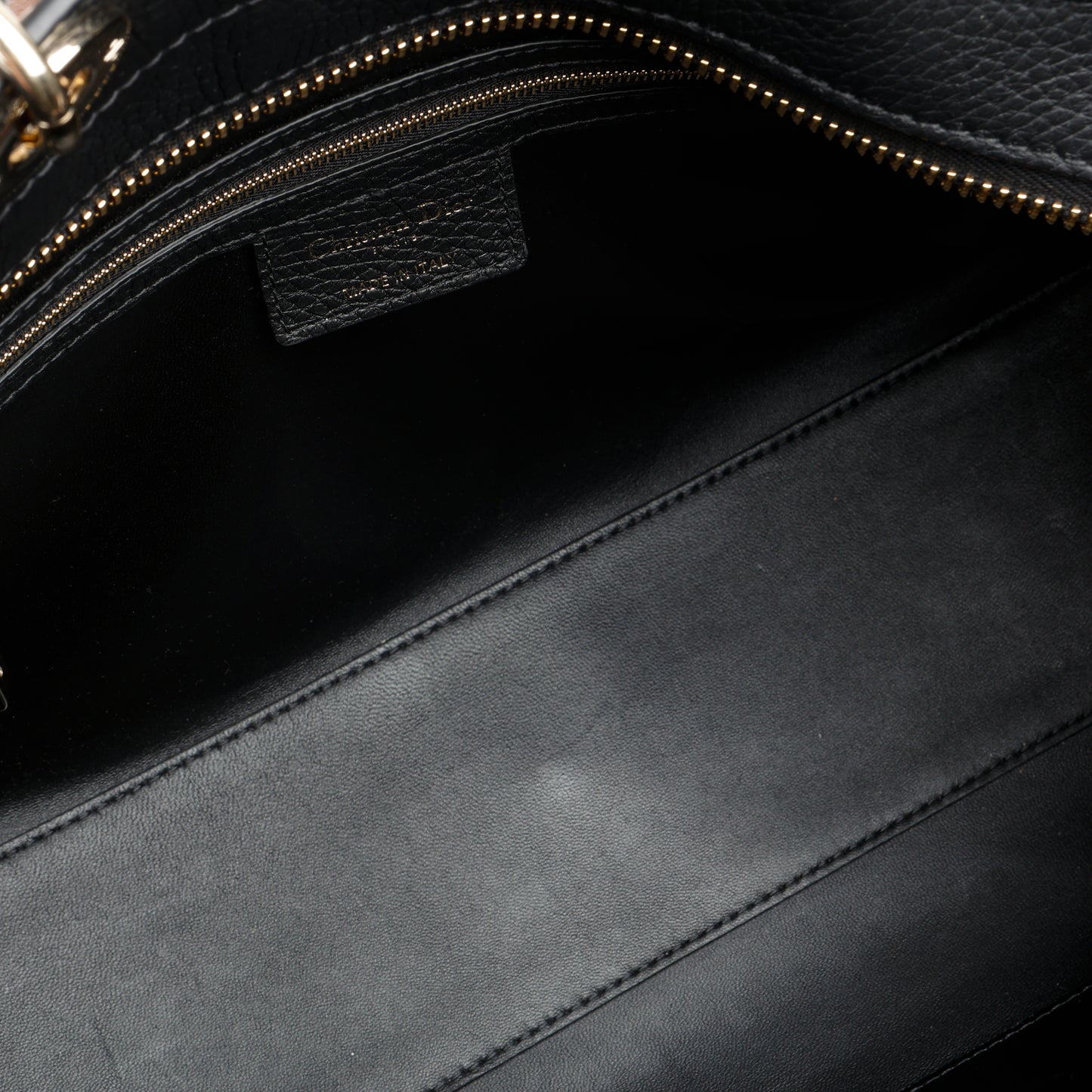Large D-Sire Black Calfskin