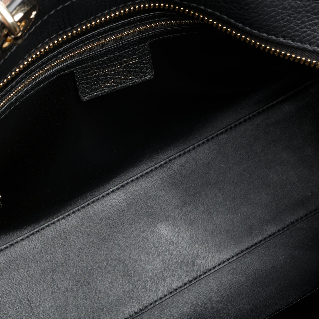 Large D-Sire Black Calfskin
