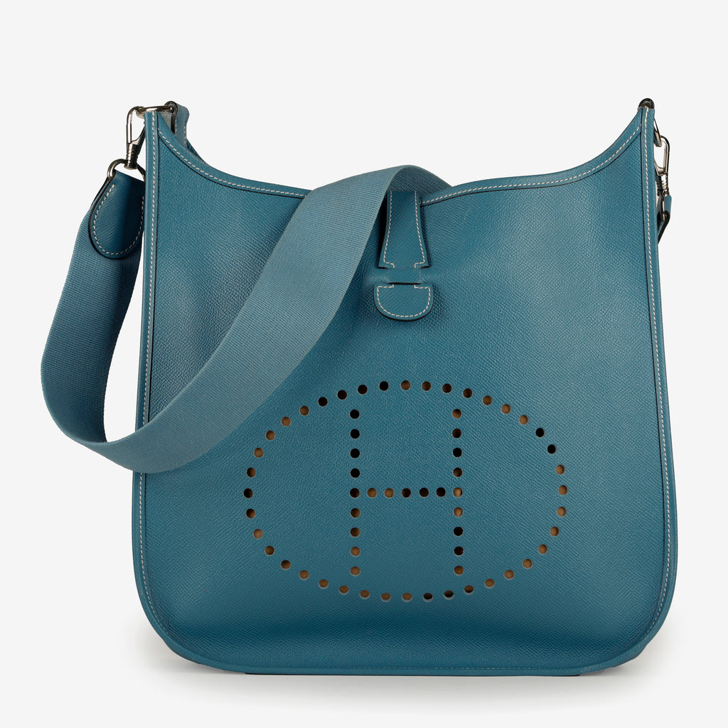 Evelyne PM I, Blue Jean Epsom Palladium Hardware