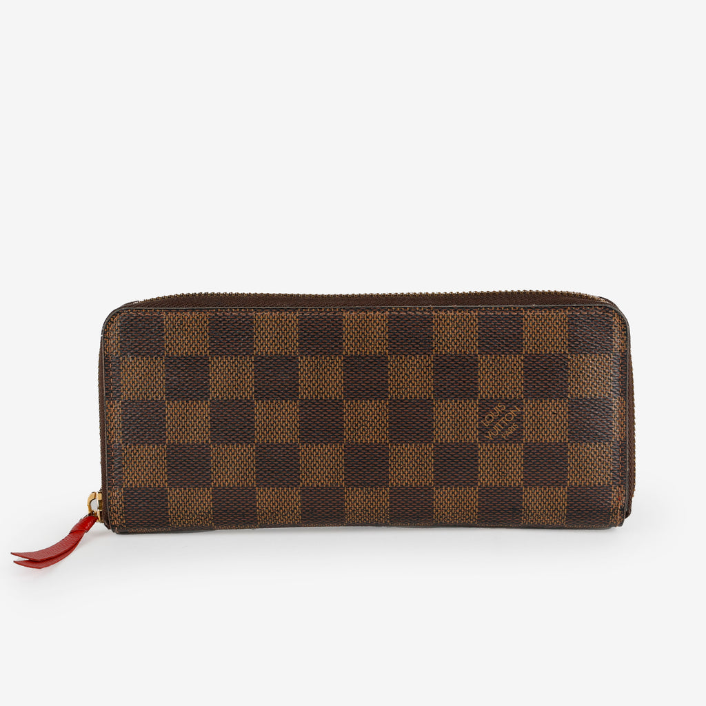 Clemence Wallet, Damier Ebene Red