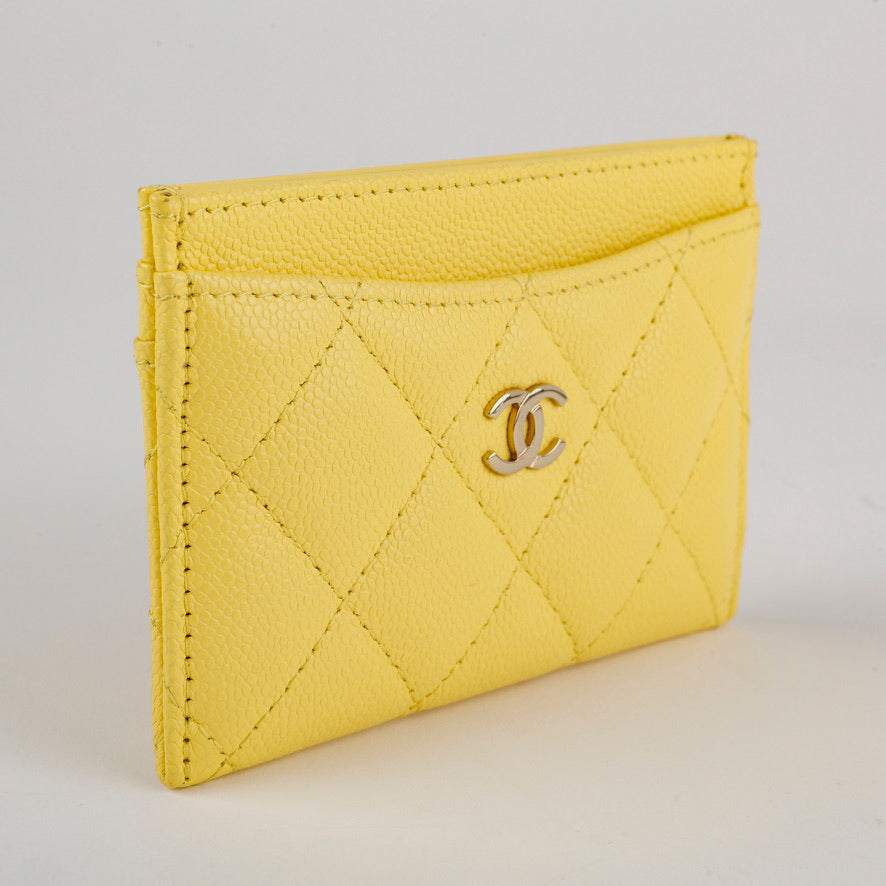 Classic Card Holder, Yellow Caviar