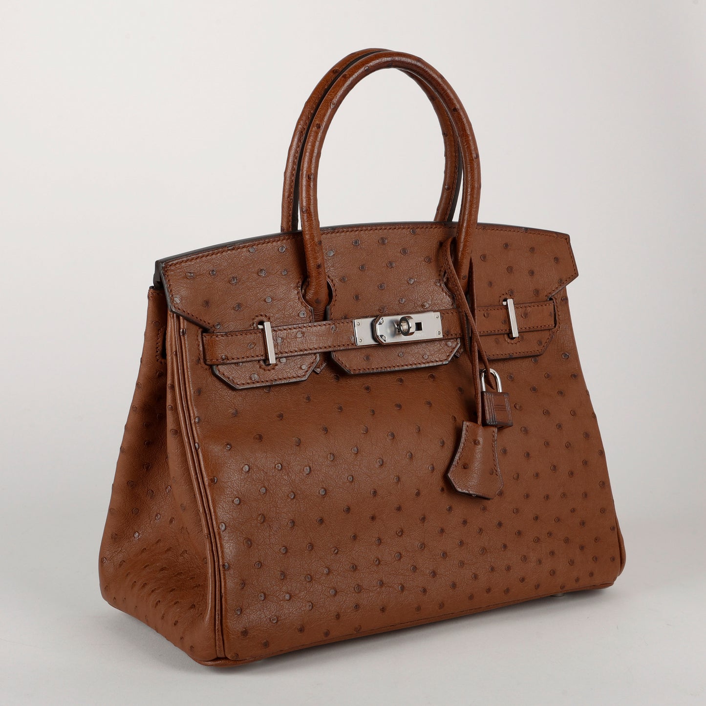 Birkin 30, Brown Ostrich Palladium Hardware