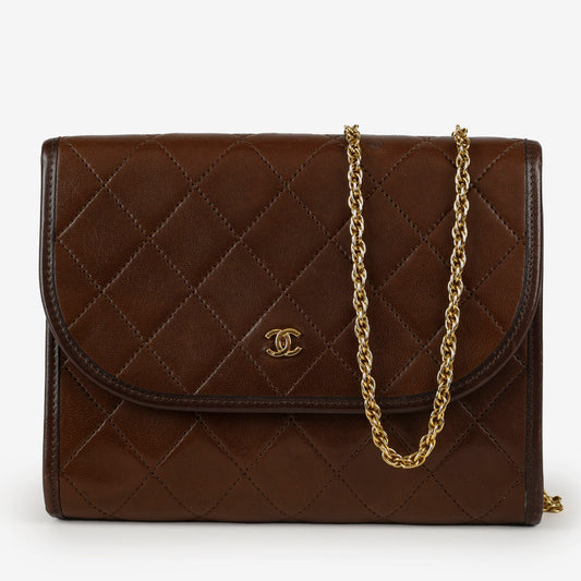 Vintage Mini Lock Brown Lambskin