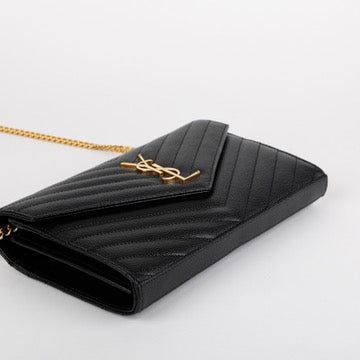 Cassandre Wallet on Chain, Black Grain de Poudre GHW