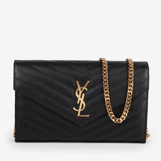 Cassandre Wallet on Chain, Black Grain de Poudre GHW