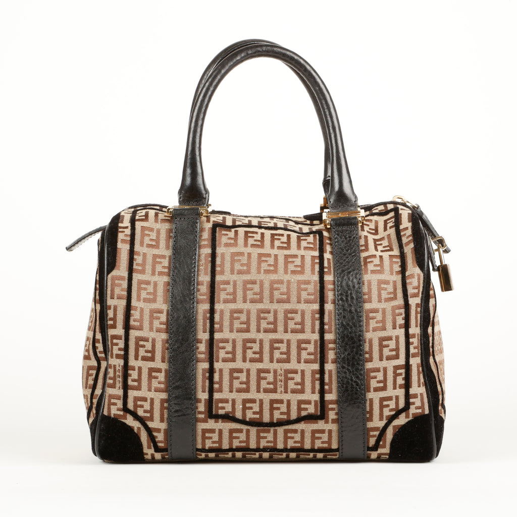 Forever Bauletto Handbag, FF Canvas/Brown