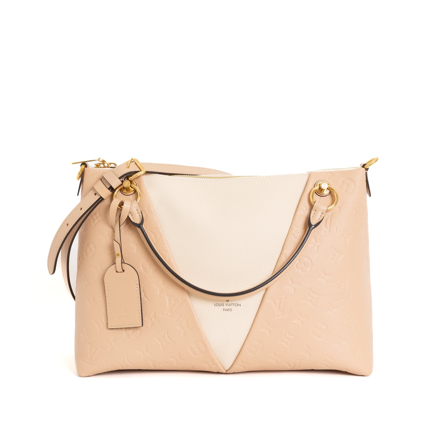 V Tote MM, Beige Rose Creme Empreinte 7937