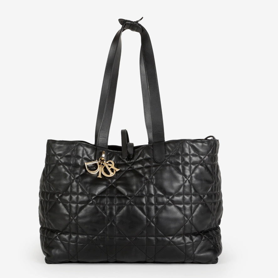 Large Toujours Tote, Black Lambskin