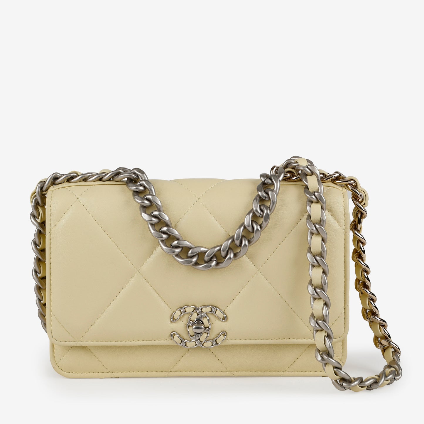19 Wallet on Chain, Butter Yellow Lambskin