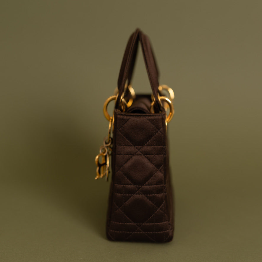 Mini Lady Dior, Brown Satin 2916