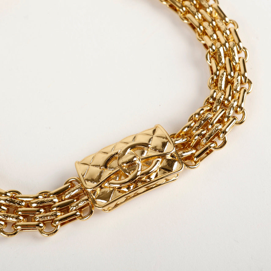 Quilted CC Handbag Gold Choker