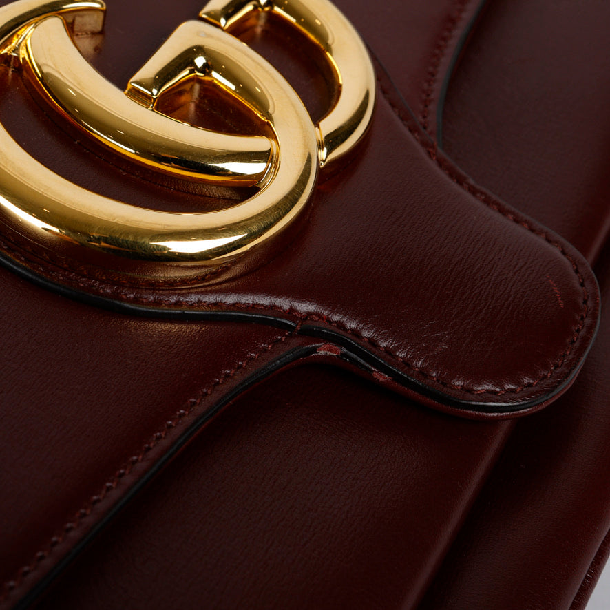 Small Arli Flap Shoulder Bag, Bordeaux