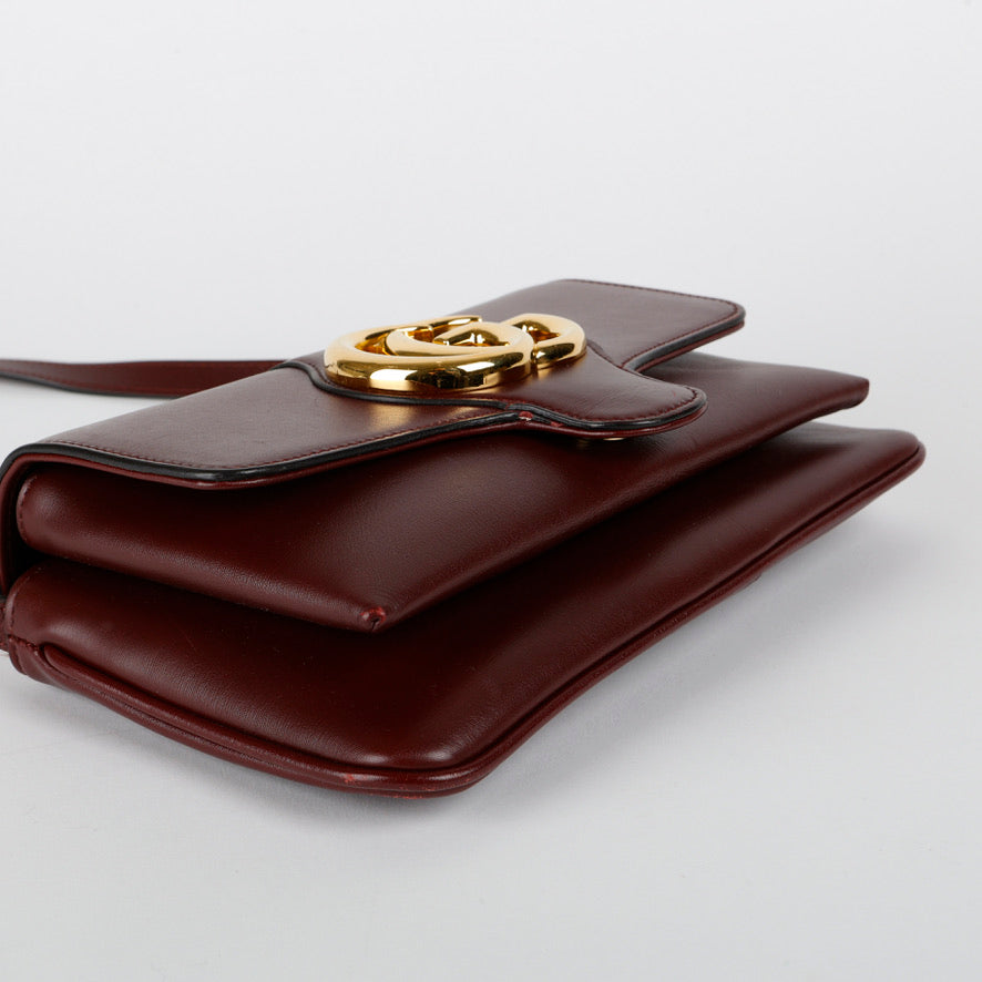 Small Arli Flap Shoulder Bag, Bordeaux