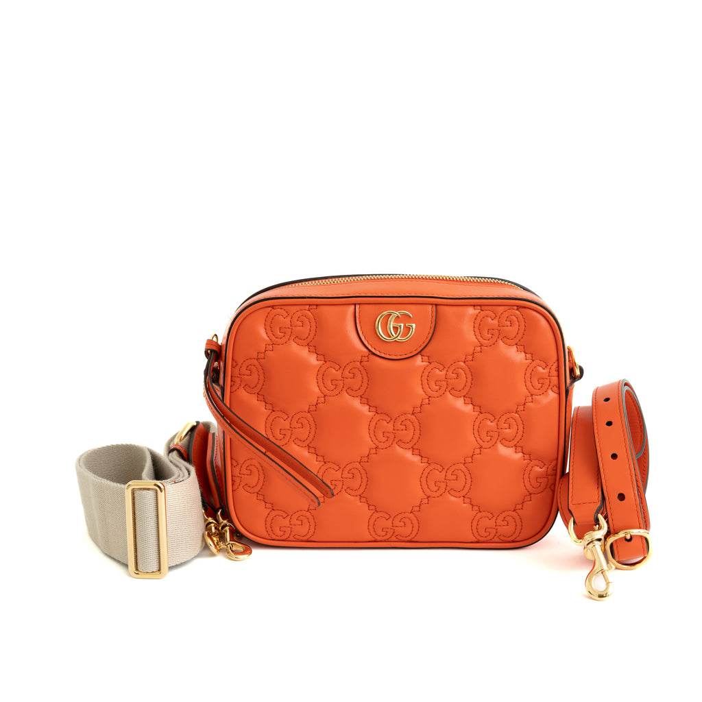 GG Matelasse Small Shoulder Bag, Orange 8327