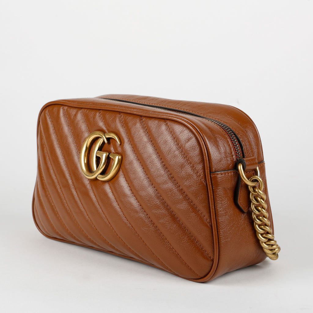 Small GG Marmont Camera Bag, Brown