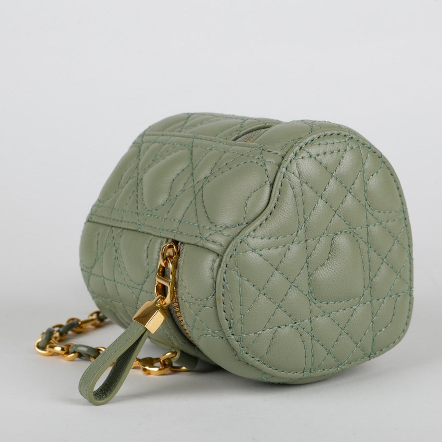 Mini Heart Cannage Bag Sage Green