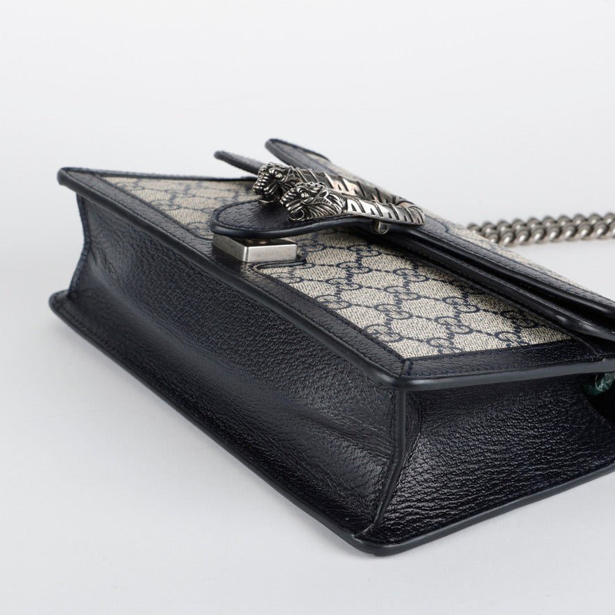 Medium Dionysus Shoulder Bag, Navy Coated Canvas 12031