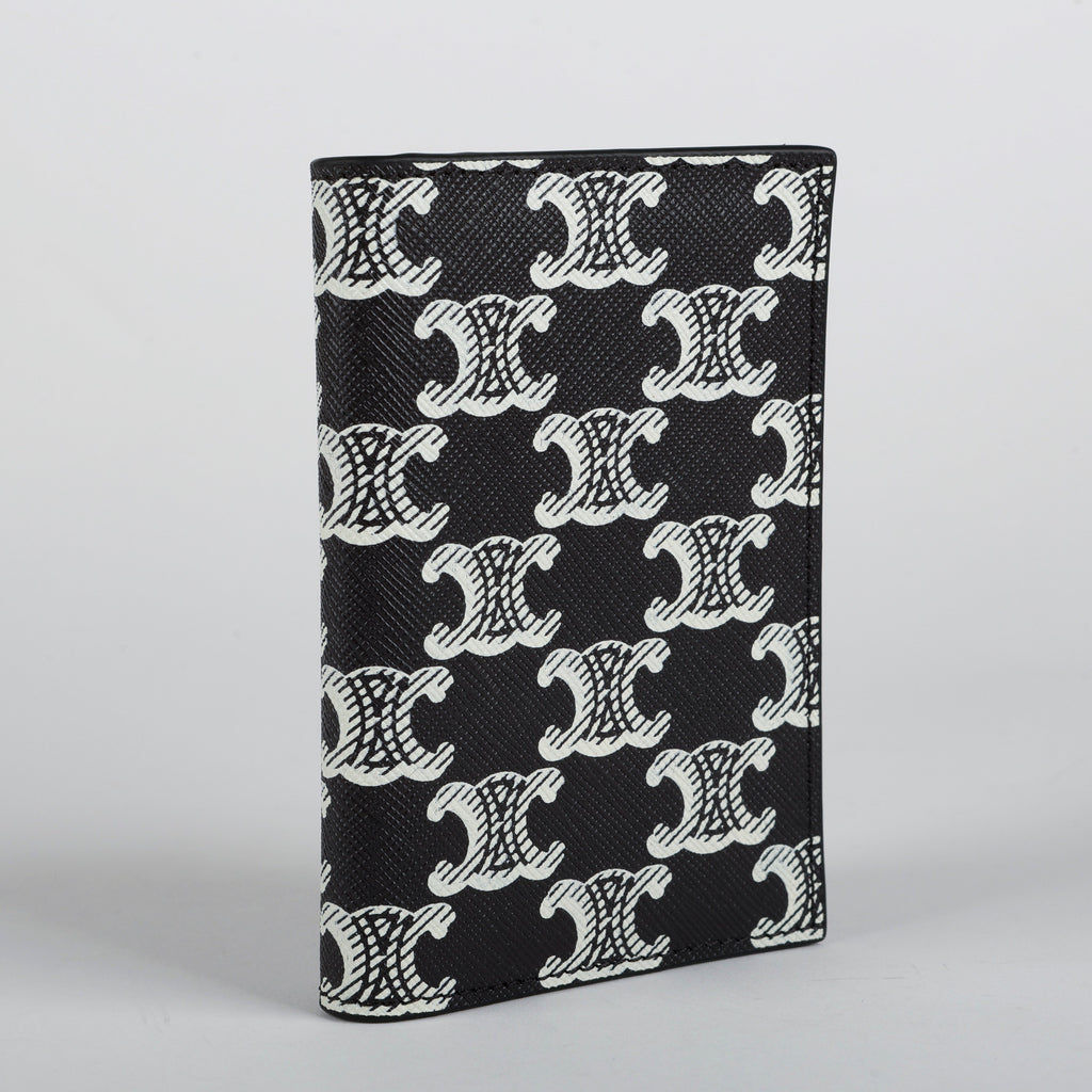 Vertical Card Holder Triomphe Canvas Black/White