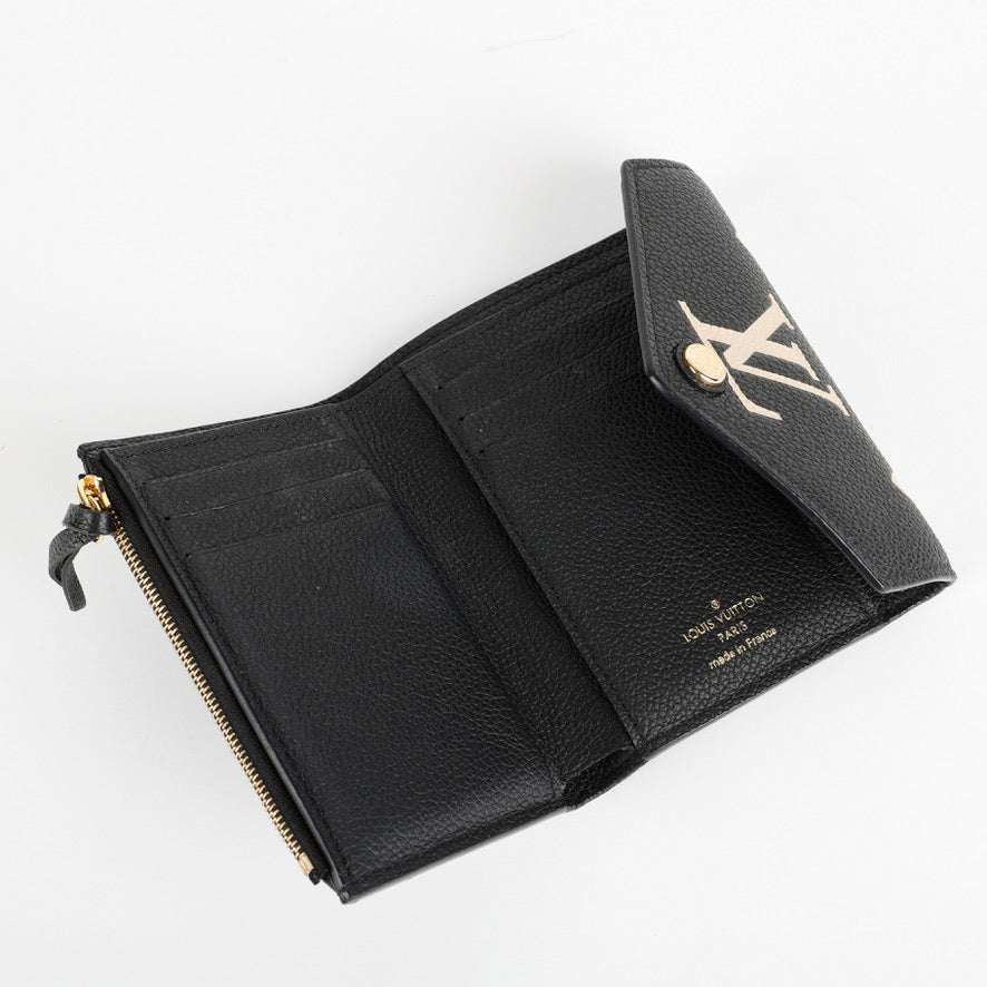 Victorine Wallet, Black Bicolor Empreinte 11930