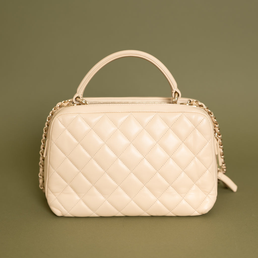 Medium Trendy CC Bowling Bag, Beige 9863